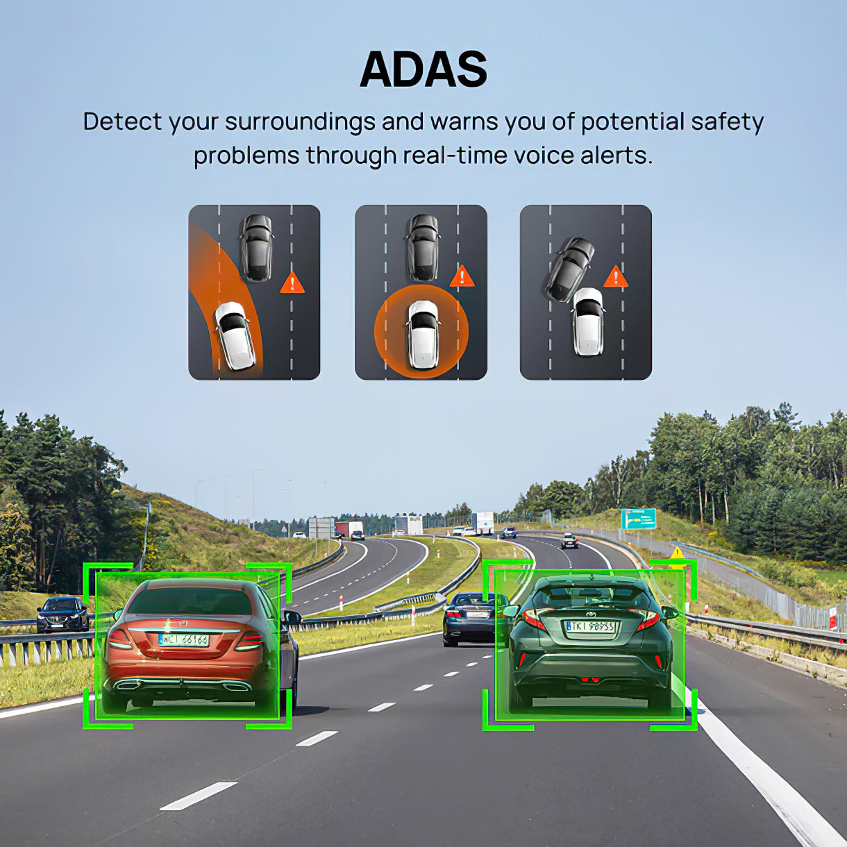 Bil Kamera Foran Bak 70mai Dash Cam A510, 3K, GPS, Wi-Fi, Skjerm 2 tommer