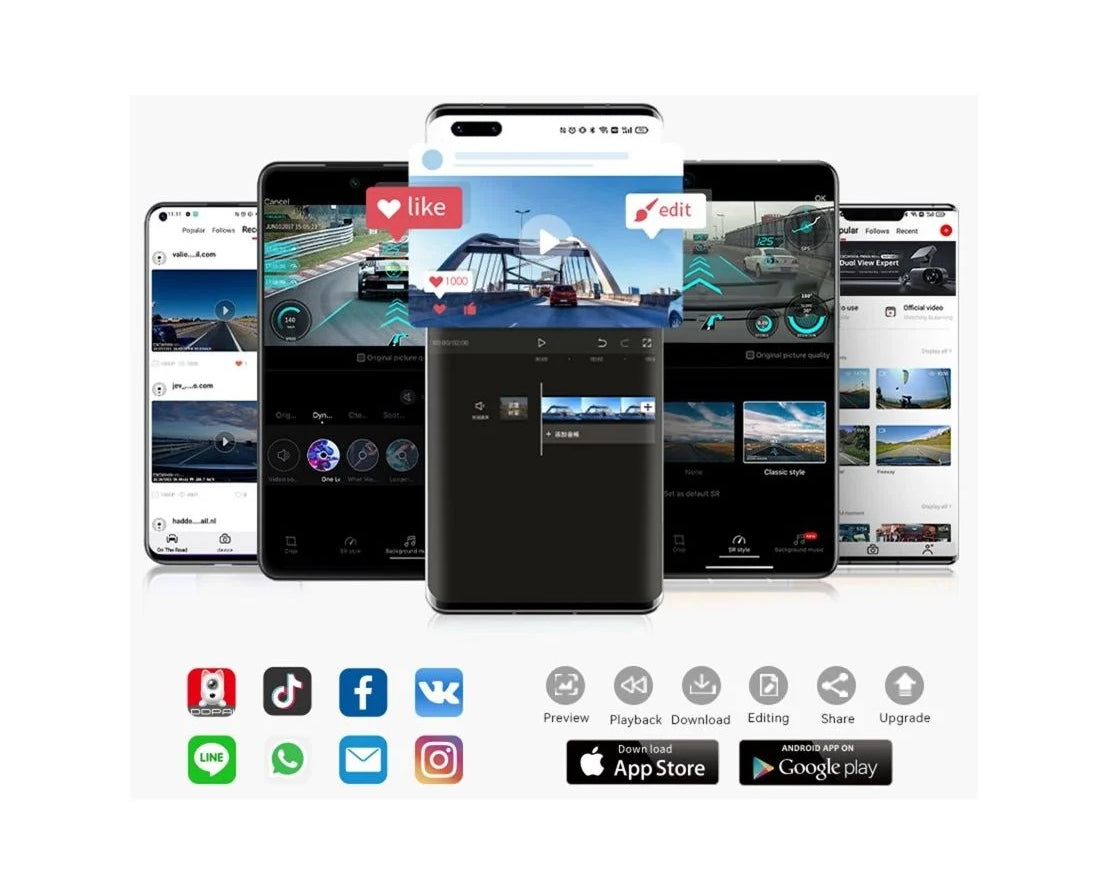 Bilfront- og bakovervognkamera DDPAI mola N3 Pro 2026, 1600P, Wi-Fi