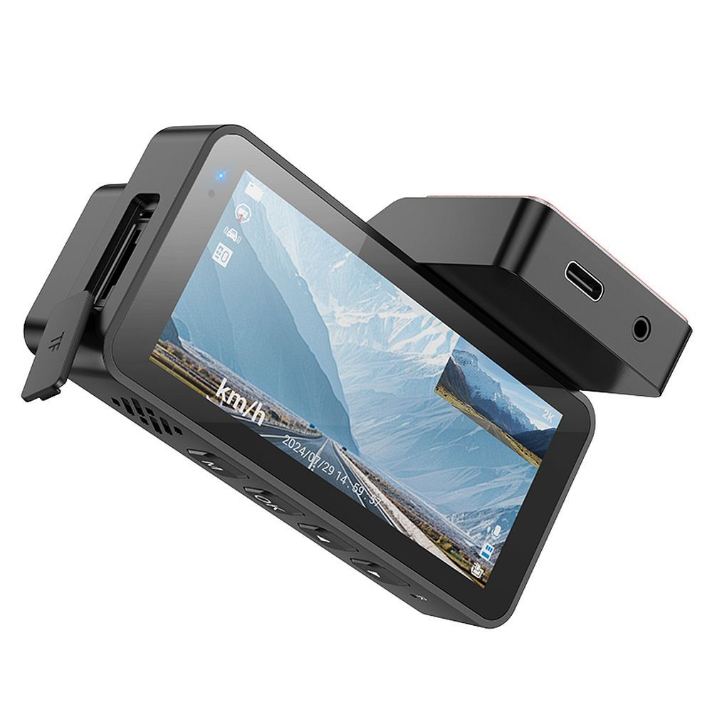 Bil Kamera Foran Bak HOCO DV12, 2K, Wi-Fi, GPS, Skjerm 3.69 tommer