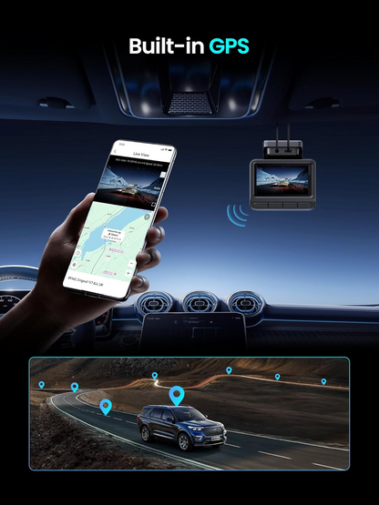 Bil Kamera Foran Bak DDPAI Z50 Pro Dual, 4K, Wi-Fi, GPS, 3-tommers skjerm