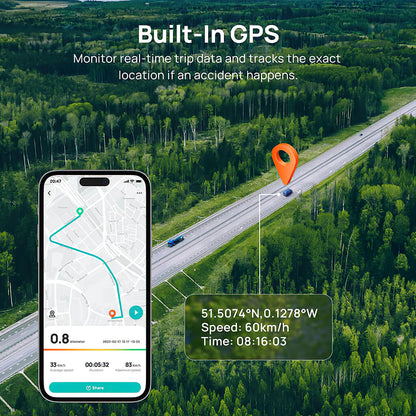 Bil Kamera Foran Bak 70mai Dash Cam A510, 3K, GPS, Wi-Fi, Skjerm 2 tommer