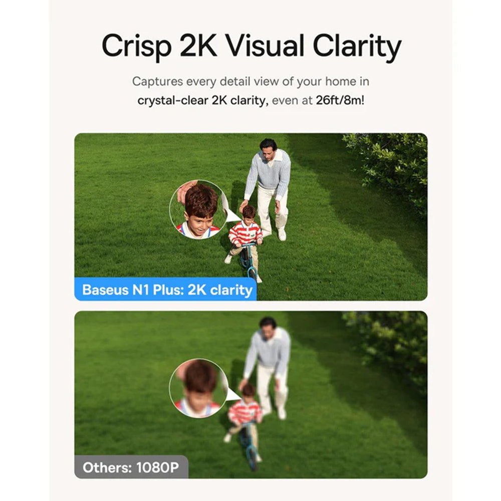 Baseus N1 Plus overvåkningskamera, Wi-Fi, 2K, IP67, utendørs, hvit S0TV022132