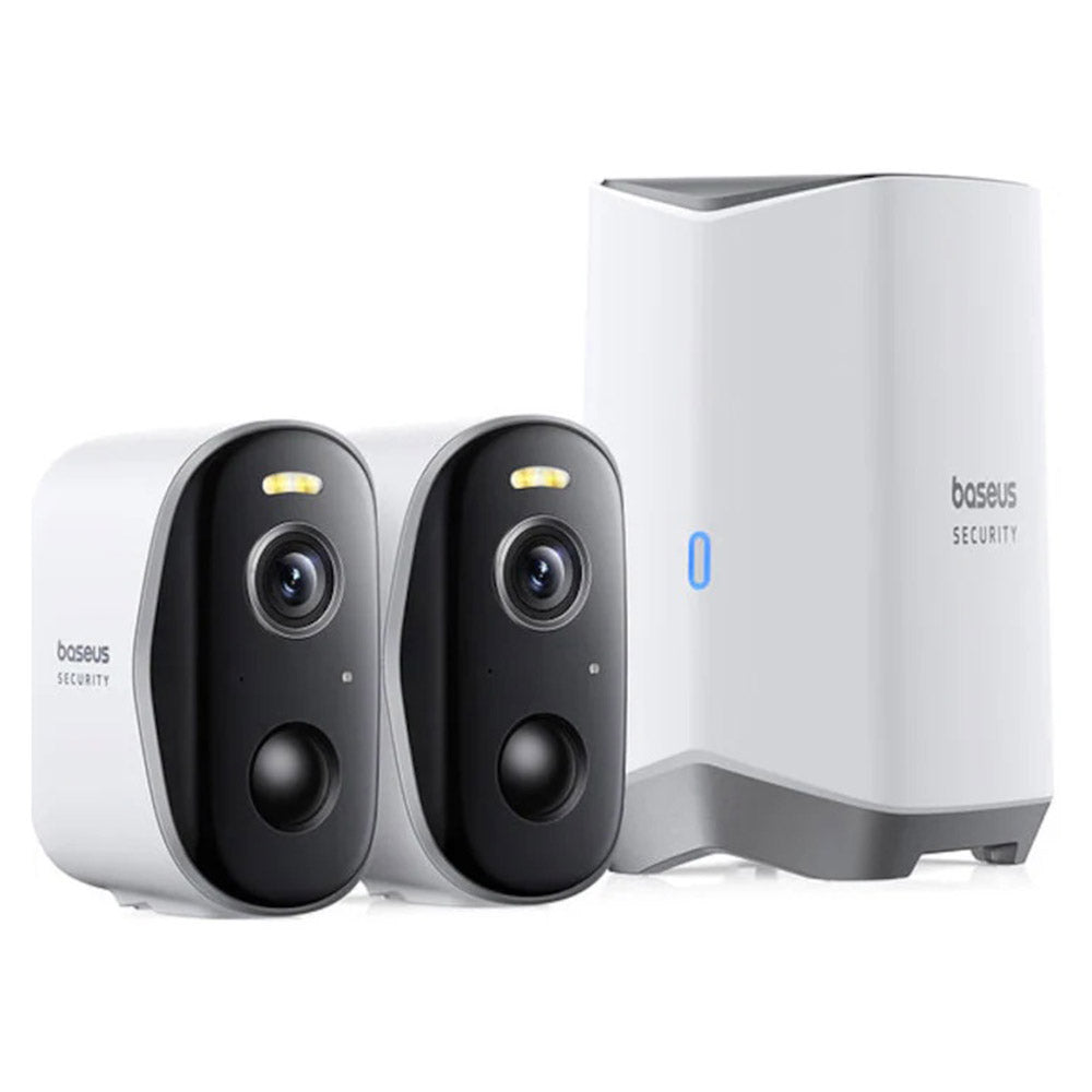Baseus N1 Plus overvåkningskamera, Wi-Fi, 2K, IP67, utendørs, sett med 2 stk S0TY002131