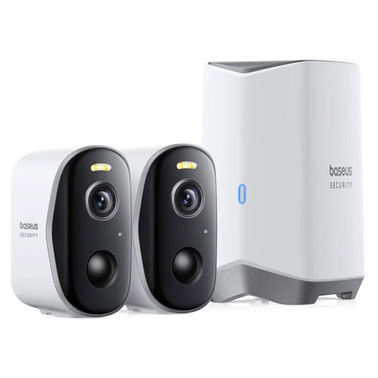 Baseus N1 Plus Overvåkningskamera, Wi-Fi, 2K, IP67, Utendørs, Sett med 2 enheter S0TW012131