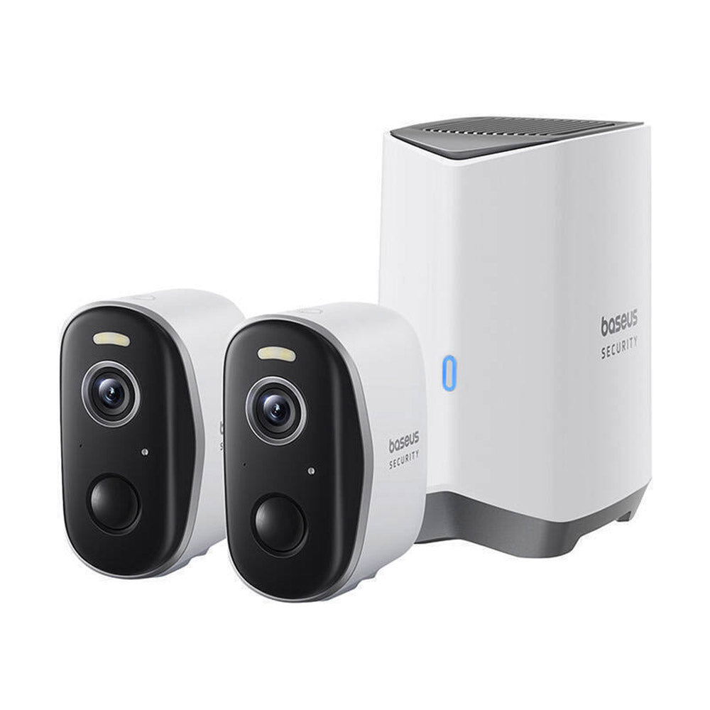 Baseus N1 Plus overvåkningskamera, Wi-Fi, 2K, IP67, utendørs, sett med 2 stk S0TY002131
