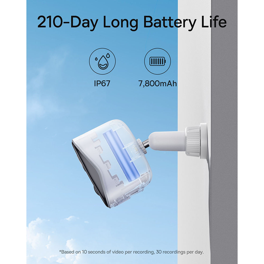 Baseus N1 overvåkningskamera, Wi-Fi, 2K, IP67, utendørs, hvit S0TZ002130