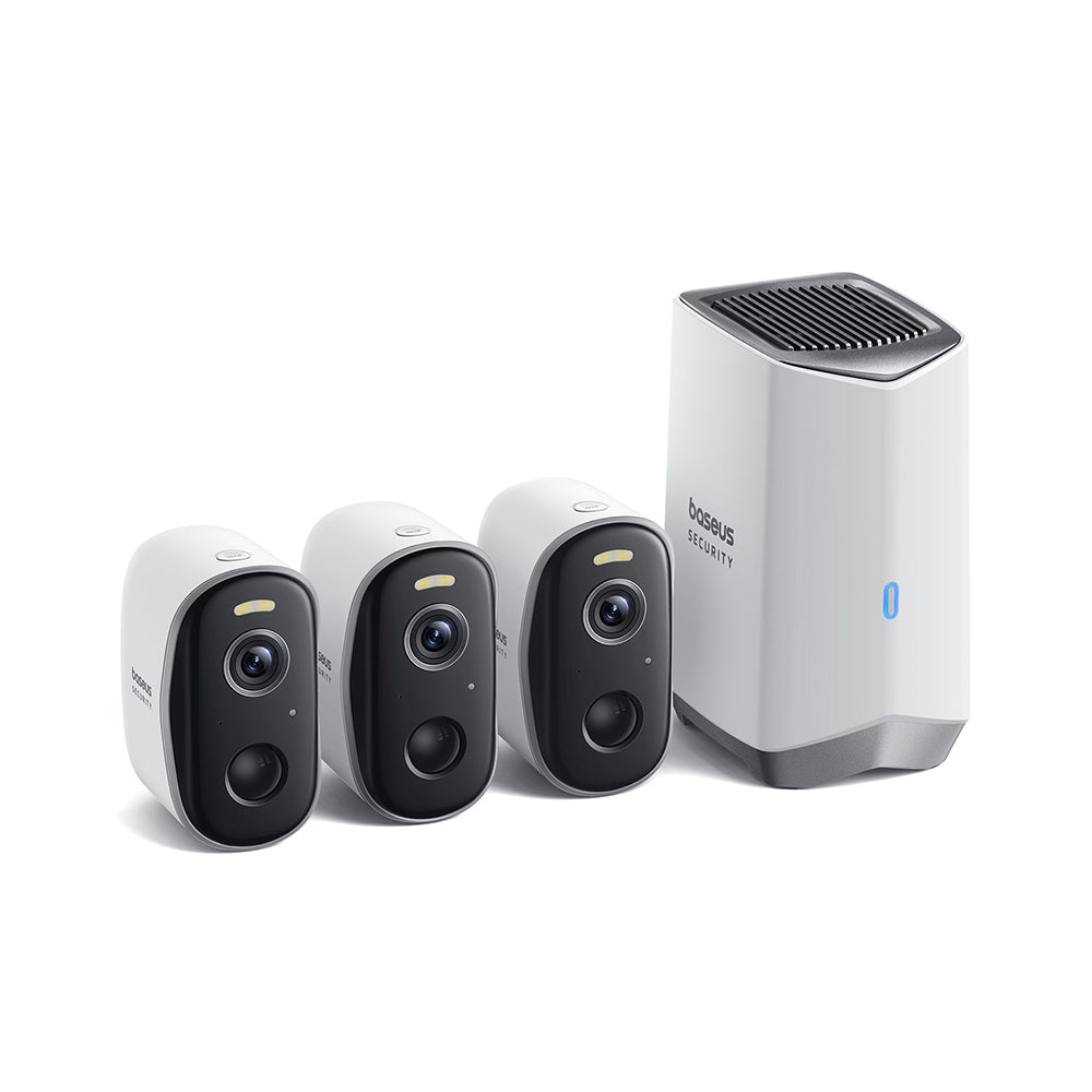 Baseus N1 overvåkningskamera, Wi-Fi, 2K, IP67, Utendørs, Sett med 3 enheter S0TW022131