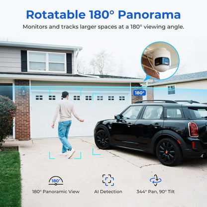 iMILAB EC6 Panorama Overvåkingskamera, Wi-Fi, 3.5K, IP66, Utendørs CMSXJ115A