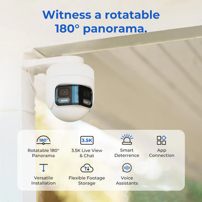 iMILAB EC6 Panorama Overvåkingskamera, Wi-Fi, 3.5K, IP66, Utendørs CMSXJ115A