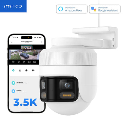 iMILAB EC6 Panorama Overvåkingskamera, Wi-Fi, 3.5K, IP66, Utendørs CMSXJ115A