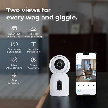 iMILAB C30 Dual overvåkningskamera, Wi-Fi, 3K, innendørs CMSXJ111A