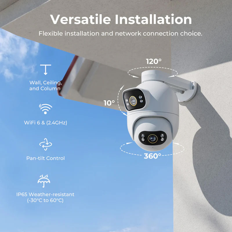 iMILAB EC6 Dual Overvåkningskamera, Wi-Fi, 3K, IP66, Utendørs CMSXJ68A