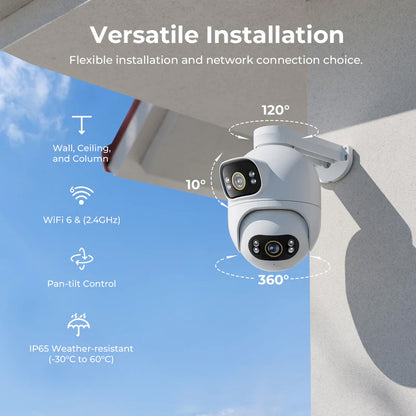 iMILAB EC6 Dual Overvåkningskamera, Wi-Fi, 3K, IP66, Utendørs CMSXJ68A
