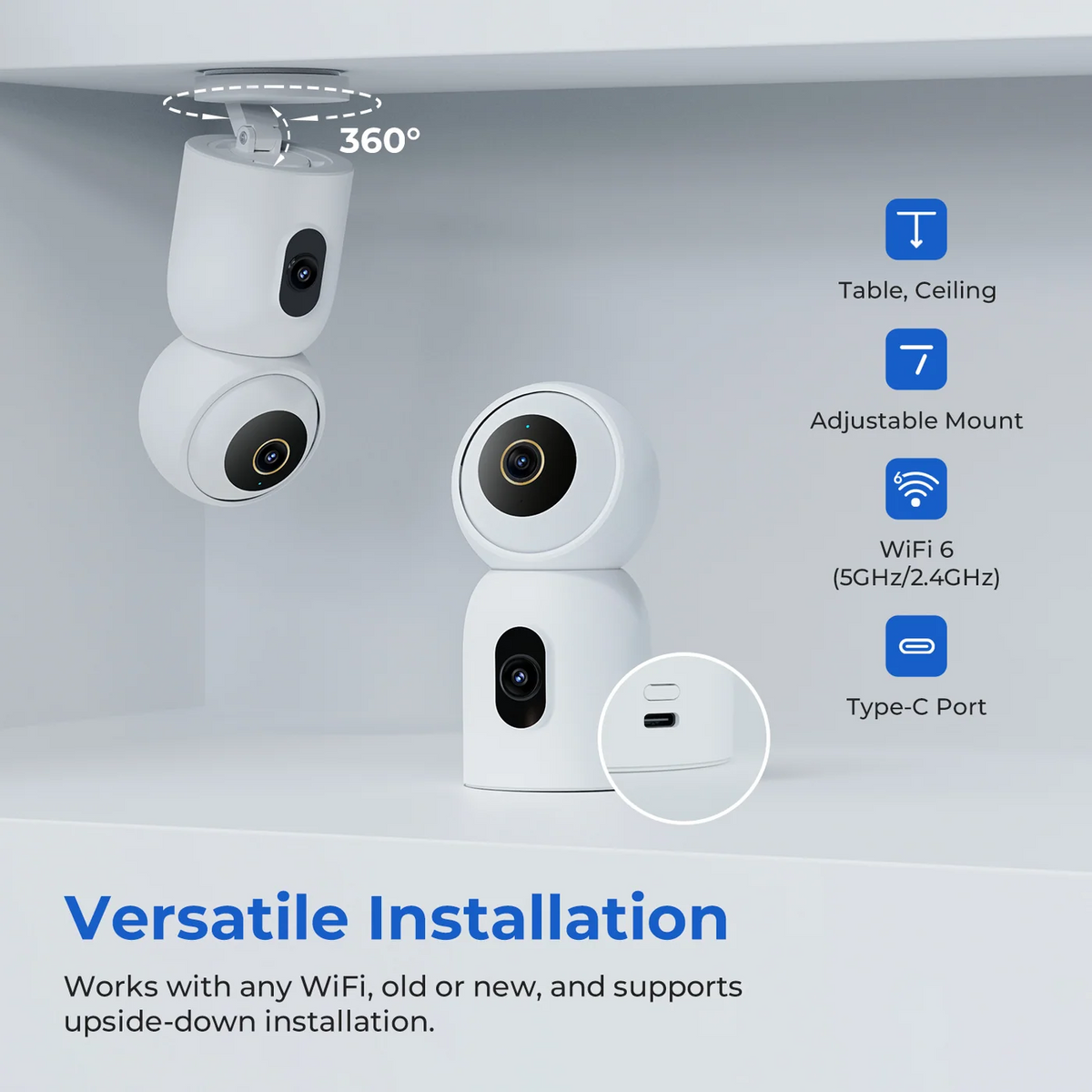iMILAB C30 Dual overvåkningskamera, Wi-Fi, 3K, innendørs CMSXJ111A