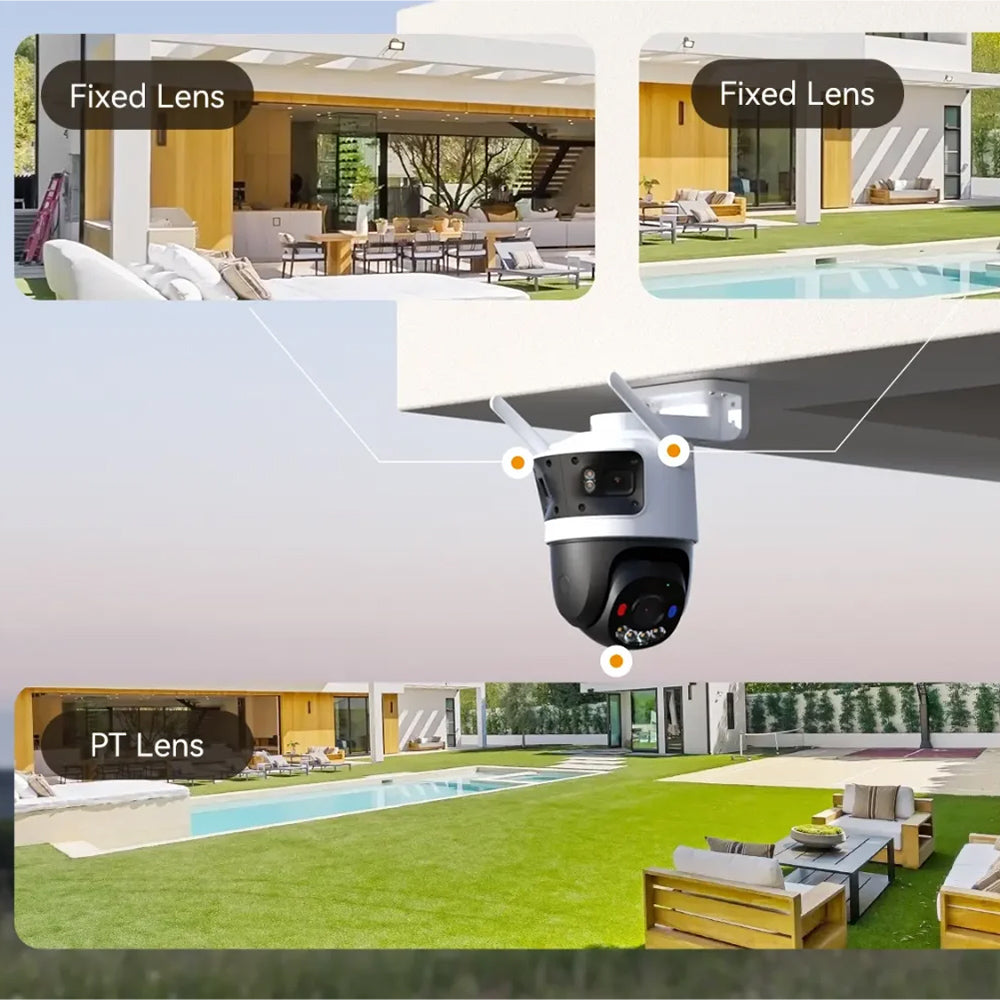 Overvåkningskamera Imou Cruiser Triple, Wi-Fi, 3K + 2K, IP65, Utendørs, Hvit IPC-S7UP-11M0WED