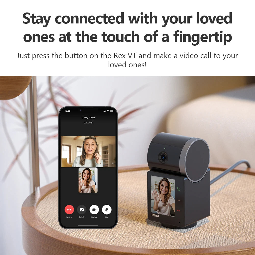 Overvåkningskamera Imou Rex VT Pro, Wi-Fi, 3K, Innendørs, Svart IPC-S2VBP-5M0WR