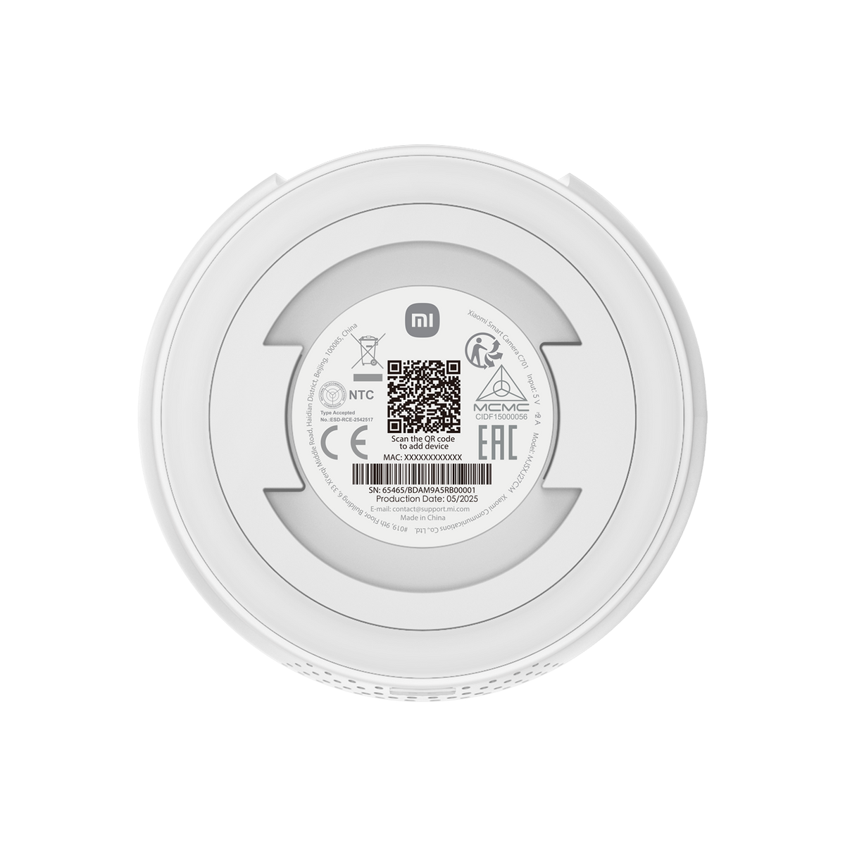Xiaomi C701 overvåkningskamera, Wi-Fi, 4K, innendørs BHR07X7EU