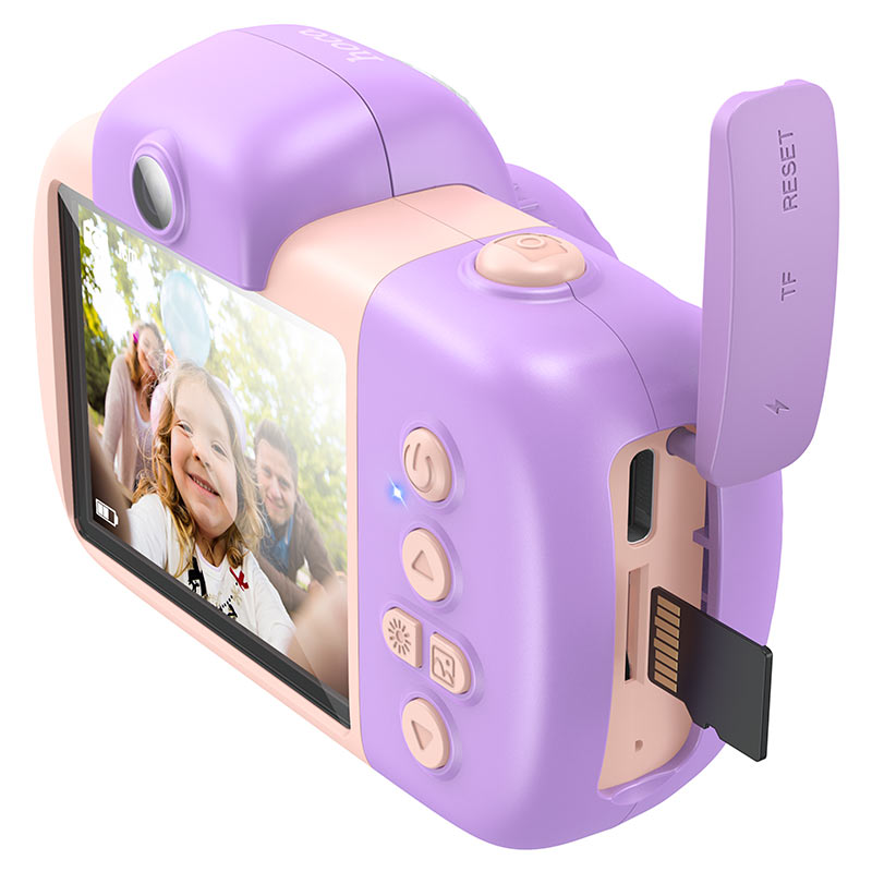 HOCO DV201 Kids digitalt kamera, 1080P, 2MP, Rosa