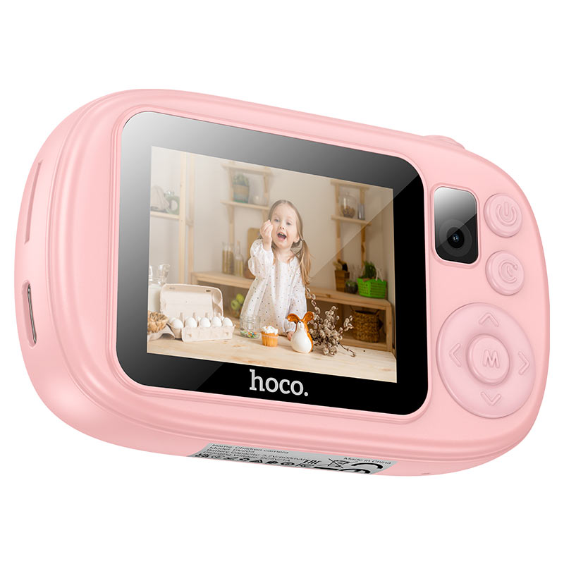 HOCO DV205 Kids digitalt kamera, 720P, 1MP, Rosa