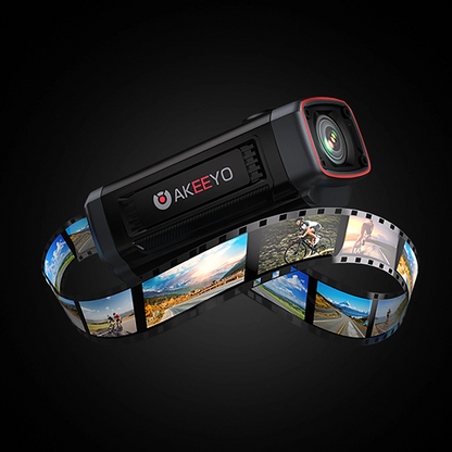 Akeeyo 710 Lite Sports Kamera for Sykkel / Motorsykkel, 2K, Wi-Fi, Svart