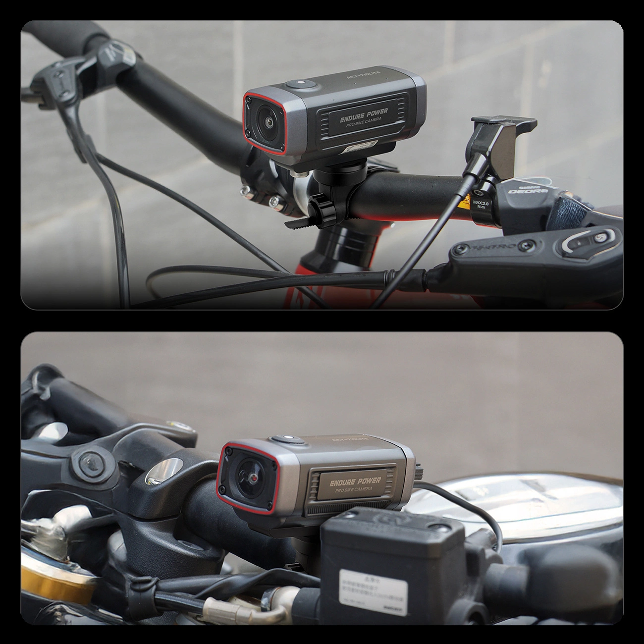 Akeeyo 710 Lite Sports Kamera for Sykkel / Motorsykkel, 2K, Wi-Fi, Svart