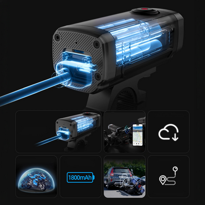Akeeyo 710 Lite Sports Kamera for Sykkel / Motorsykkel, 2K, Wi-Fi, Svart