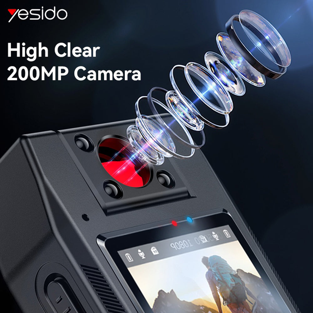 Yesido KM25 sportskamera, 1080P, 1.3-tommers skjerm, Svart