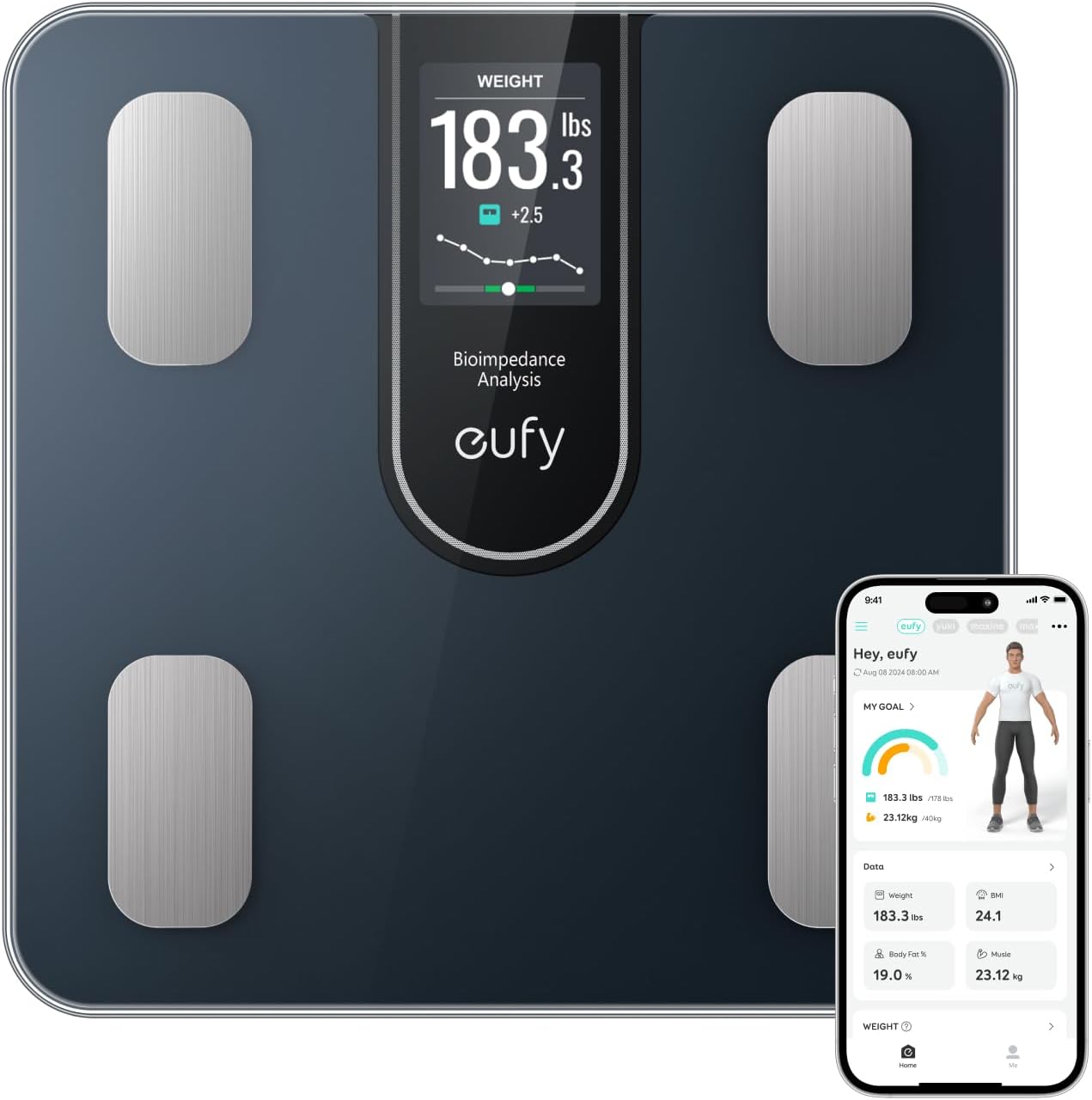 Digitalvekt Eufy Smart Scale C20, Svart T9130011