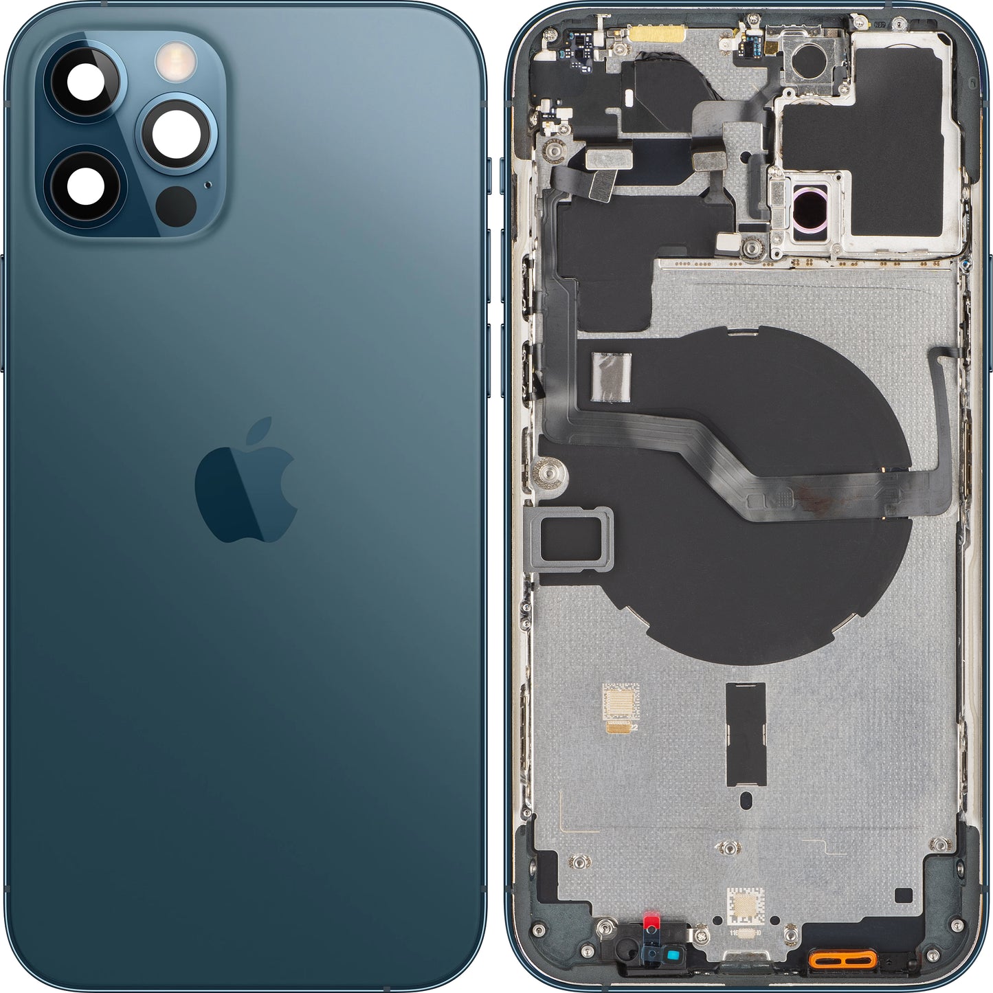 Batterideksel Apple iPhone 12 Pro Max, med midtdeksel, blå (stillehavsblå), Swap 