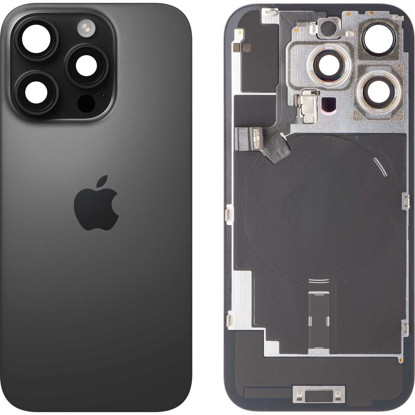 Batterideksel Apple iPhone 16 Pro, Svart (Black Titanium), Bytte
