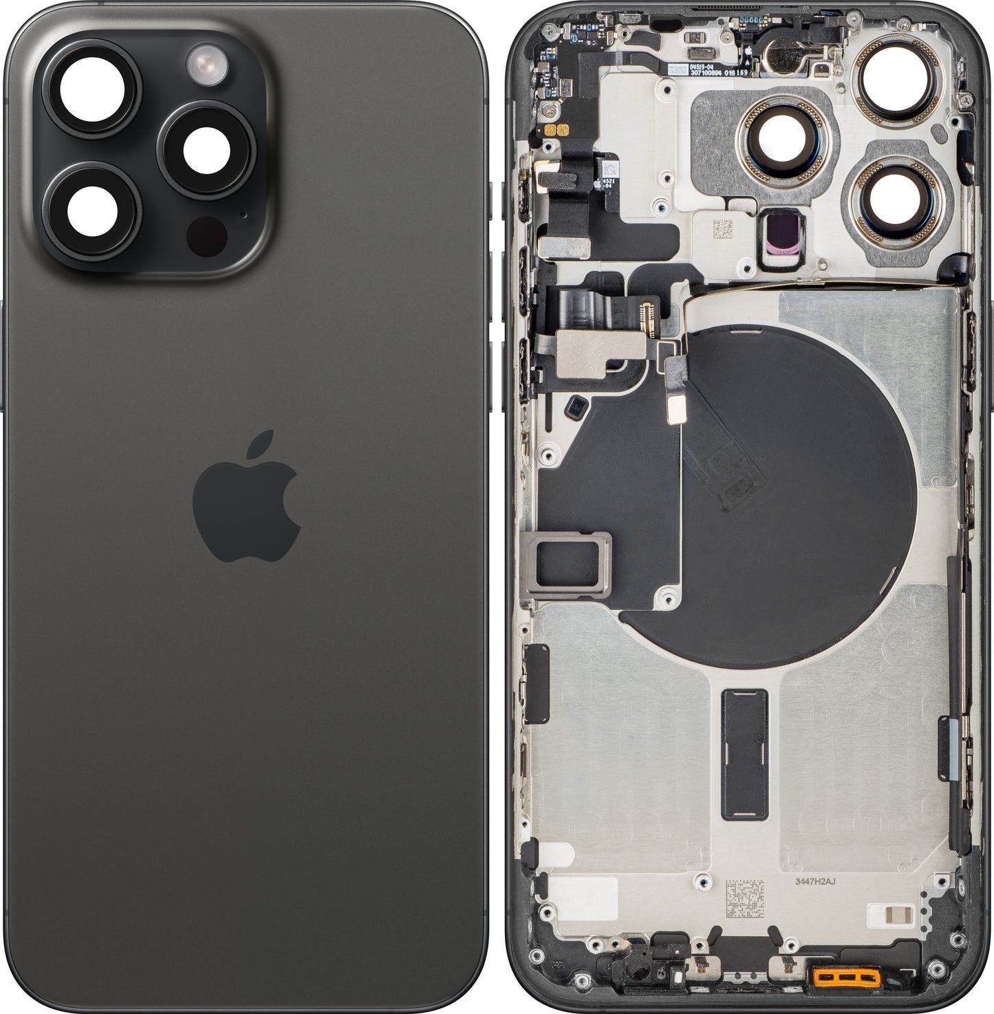 Batterideksel Apple iPhone 15 Pro Max, Med Midtramme, Svart (Black Titanium), Bytte