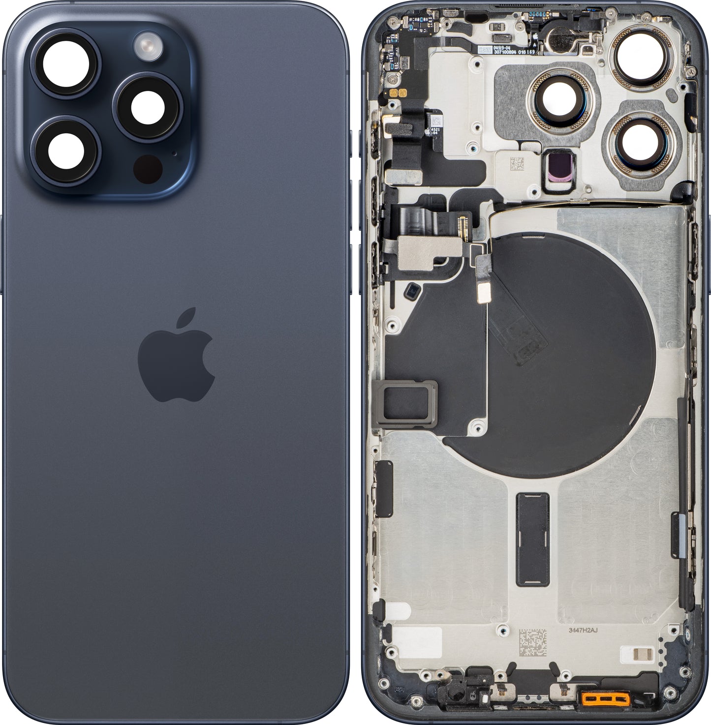 Batterideksel Apple iPhone 15 Pro Max, Med Midtramme, Blå (Blue Titanium), Swap