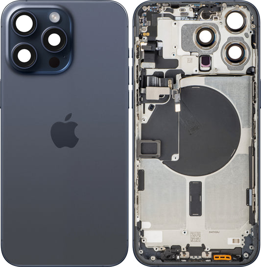 Batterideksel Apple iPhone 15 Pro Max, Med Midtramme, Blå (Blue Titanium), Swap