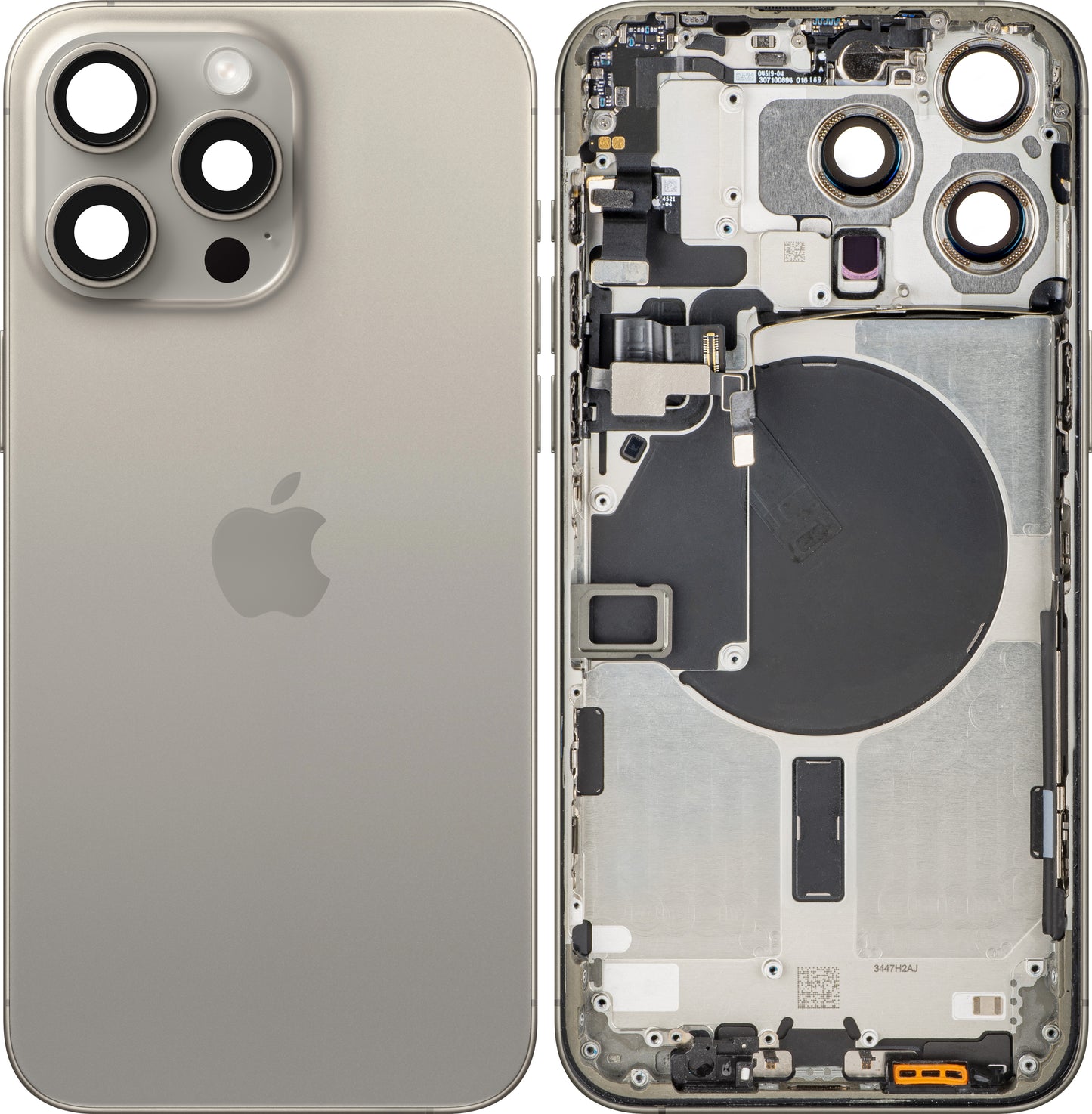 Batterideksel Apple iPhone 15 Pro Max, Med Midtramme, Beige (Natural Titanium), Swap