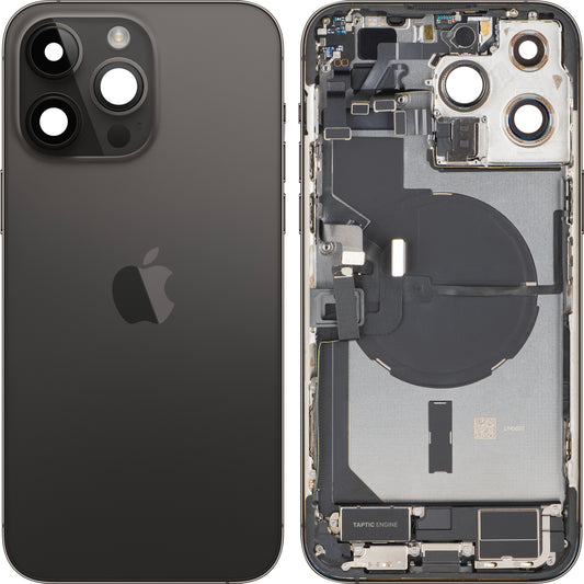 Batterideksel Apple iPhone 14 Pro Max, Med Midtramme, Full Deler, Svart (Space Black), Swap