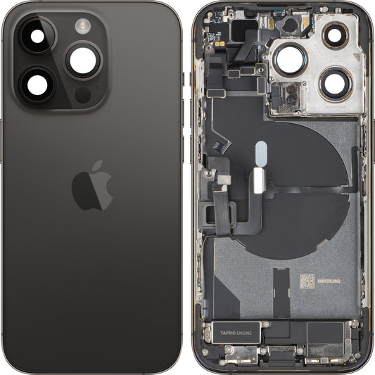 Batterideksel Apple iPhone 14 Pro, Med Midtramme, Full Deler, Svart (Space Black), Swap