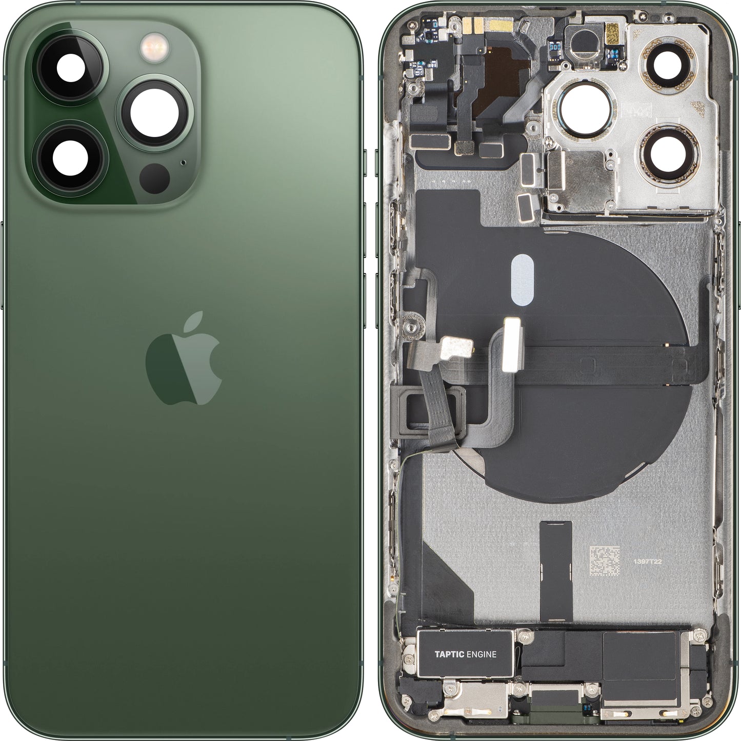 Batterideksel Apple iPhone 13 Pro, Med Midtramme, Full Deler, Grønn (Alpine Green), Swap