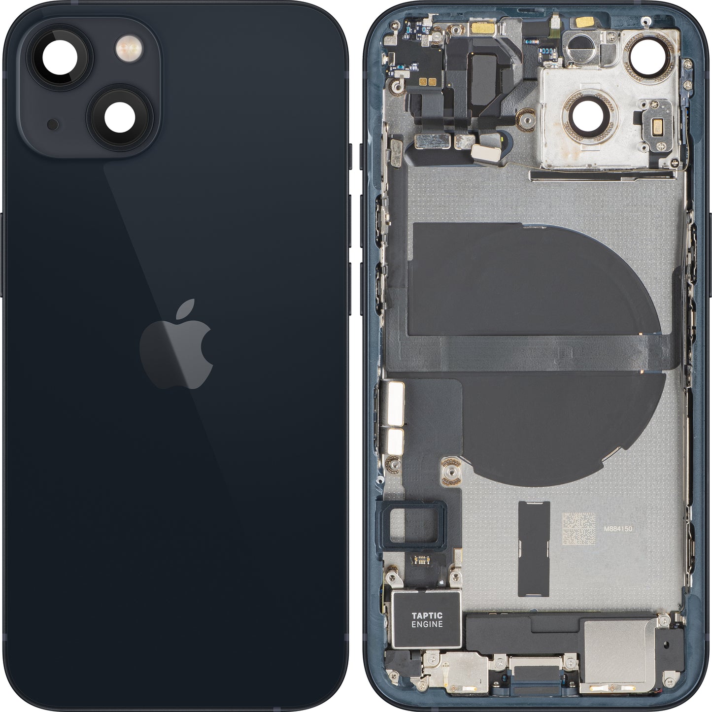 Apple iPhone 13 Batterideksel, med midtre ramme, komplette deler, svart (Midnight), bytte