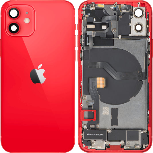 Batterideksel Apple iPhone 12, Med Midtramme, Full Deler, Rød, Swap