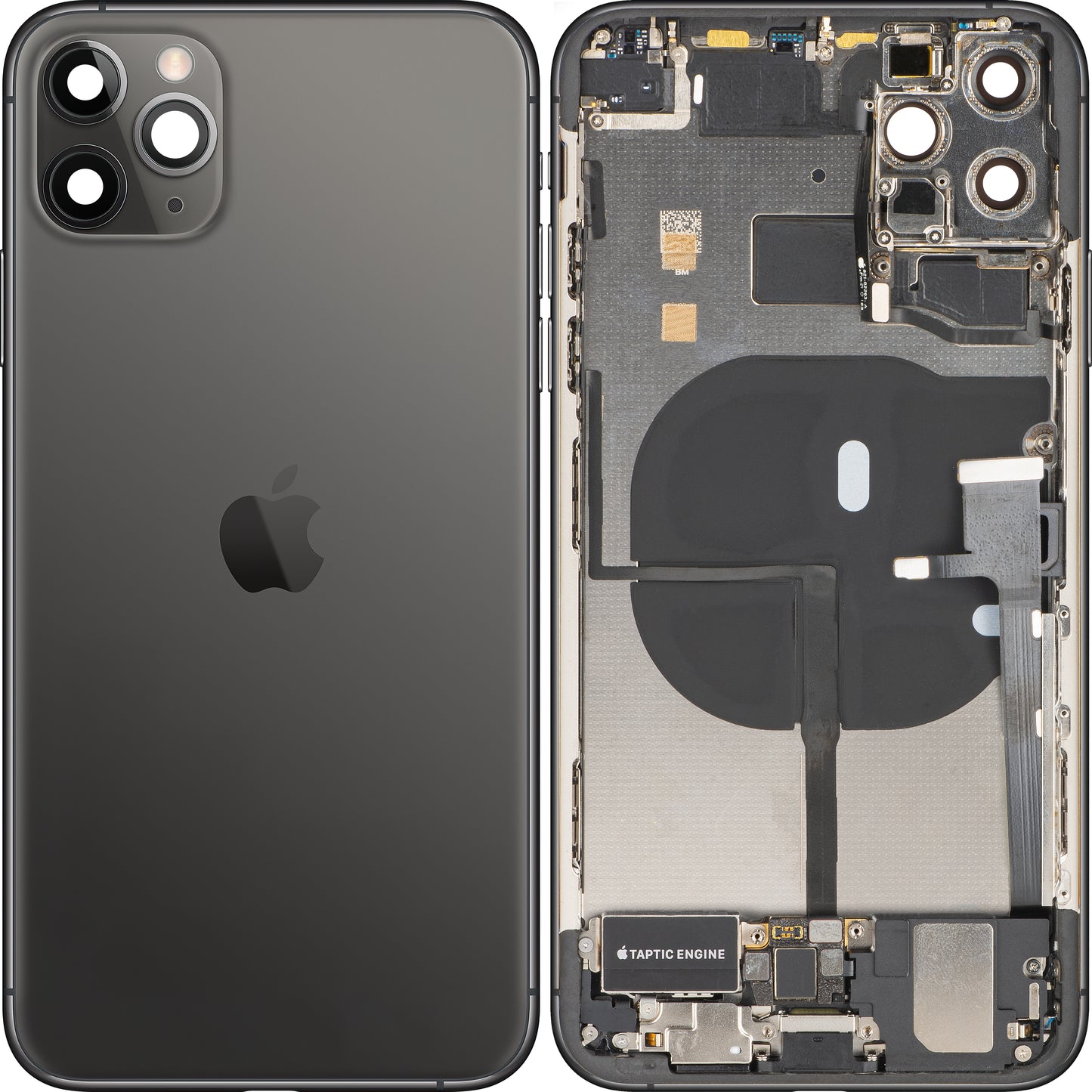 Batterideksel Apple iPhone 11 Pro Max, med mellomramme, komplette deler, svart (Space Gray), bytte