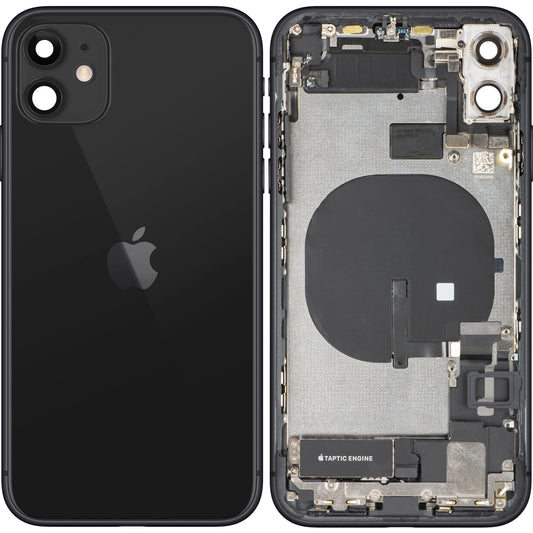 Batterideksel Apple iPhone 11, Med Midtramme, Full Deler, Svart, Swap