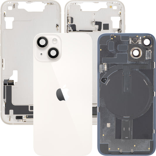 Batterideksel Apple iPhone 14, Med Midtramme, Fullstendige Deler, Hvit (Starlight), Bytte