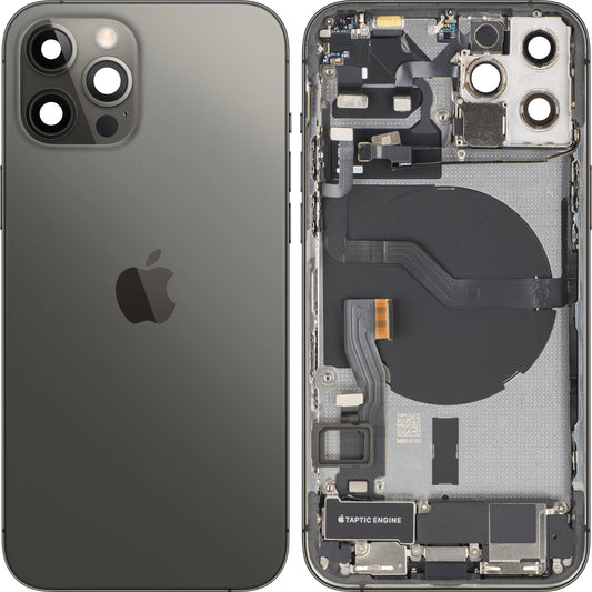 Batterideksel Apple iPhone 12 Pro, Med Midtramme, Fullstendige Deler, Grå (Graphite), Swap