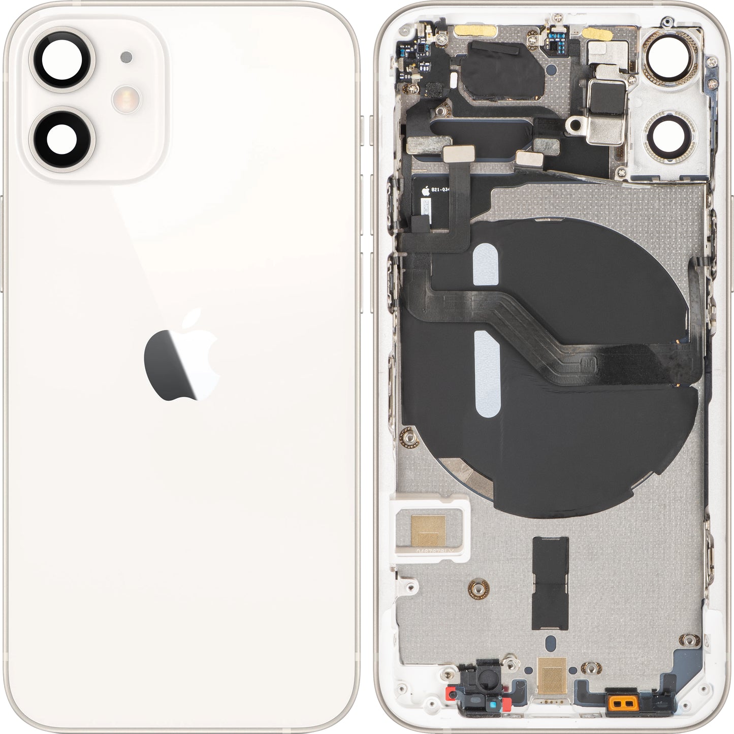 Batterideksel Apple iPhone 12 mini, Med Midtramme, Hvit, Swap