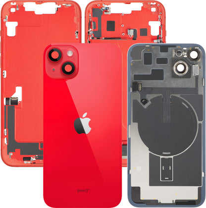 Batterideksel Apple iPhone 14 Plus, Med Midtramme, Fullstendige Deler, Rød, Bytte