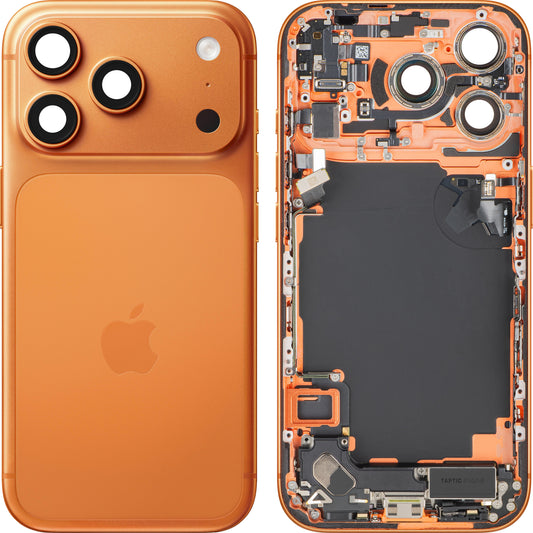 Batterideksel Apple iPhone 17 Pro, Med Midtre Skall, Full Deler, Oransje (Cosmic Orange), Bytte