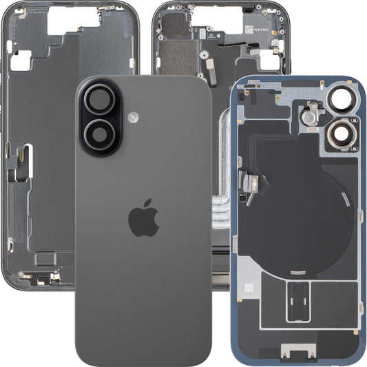 Batterideksel Apple iPhone 17, Med Midtramme, Full Deler, Svart, Swap