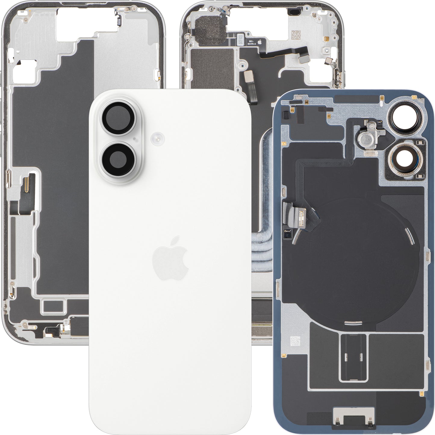 Batterideksel Apple iPhone 17, Med Midtramme, Full Deler, Hvit, Bytte