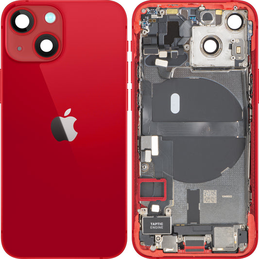 Batterideksel Apple iPhone 13 mini, Med Midtramme, Fullstendige Deler, Rød, Bytte