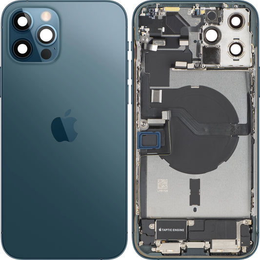 Batterideksel Apple iPhone 12 Pro, Med Midtramme, Fullstendige Deler, Blå (Pacific Blue), Swap